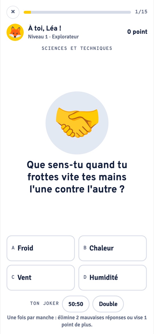 Une question en cours de partie