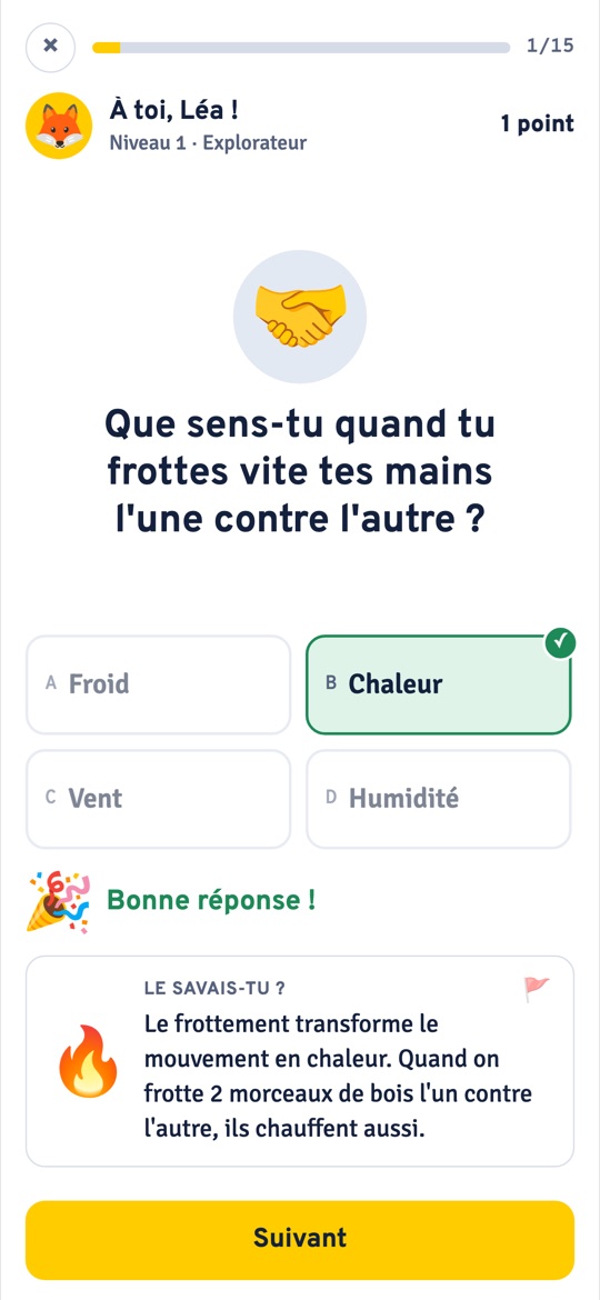 Le « Le savais-tu ? » après la réponse